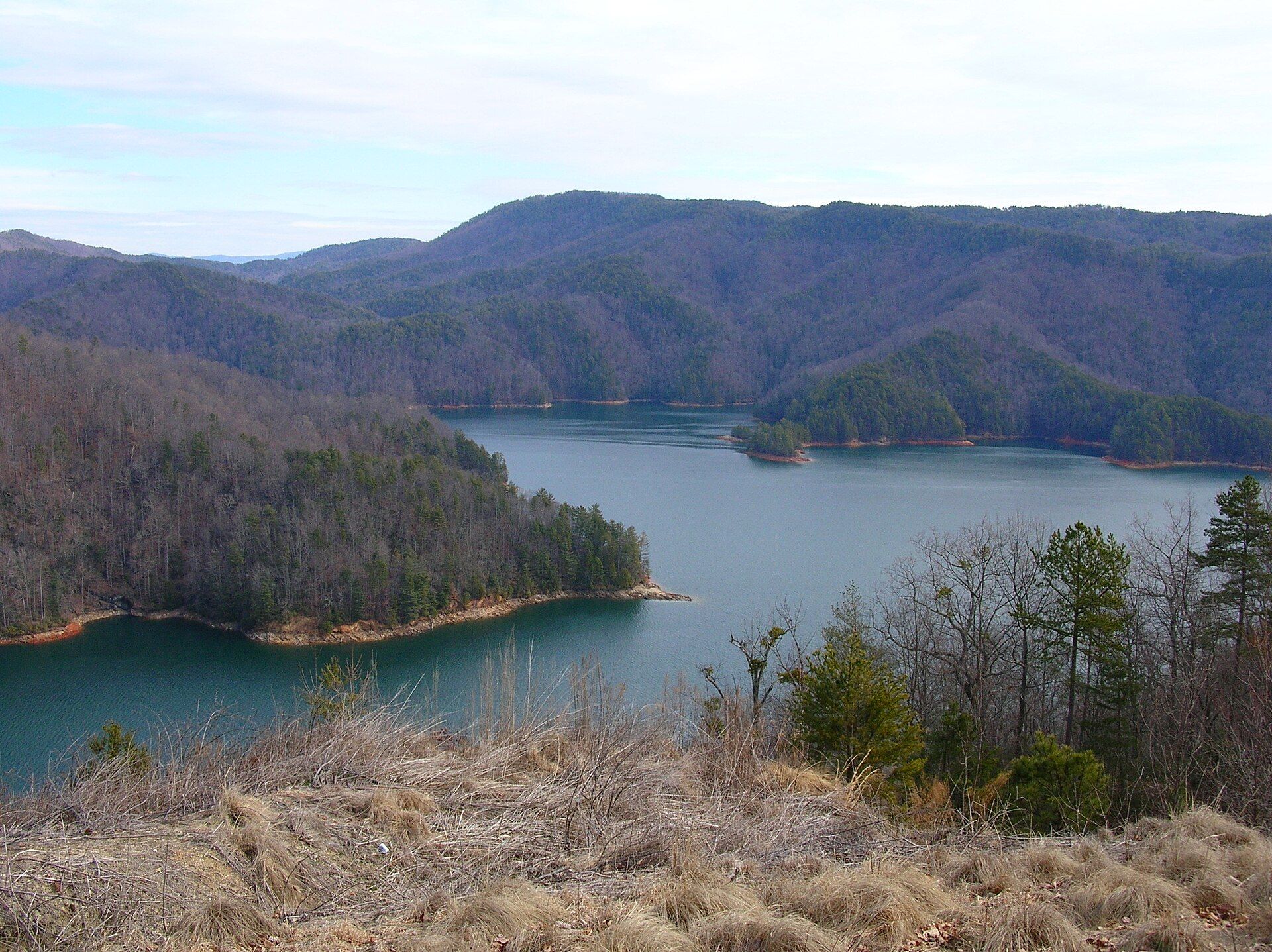 Lake Jocassee and the Blue Ridge seen from a lookout in northern Oconee County